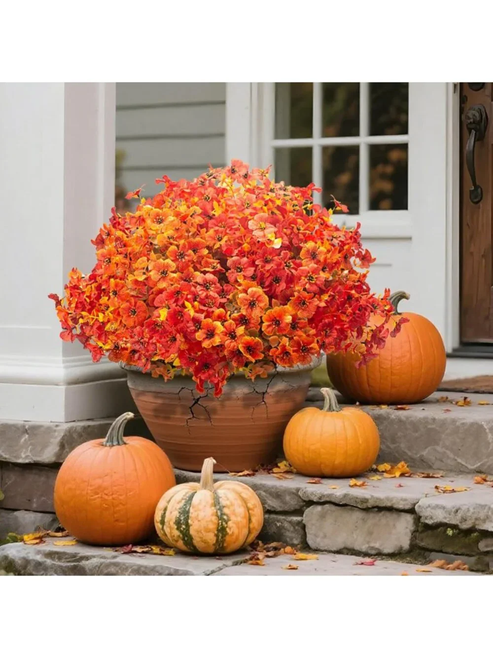 20 Bundles UV Resistant Artificial Fall Flowers - Faux Eucalyptus & Daisy Decor